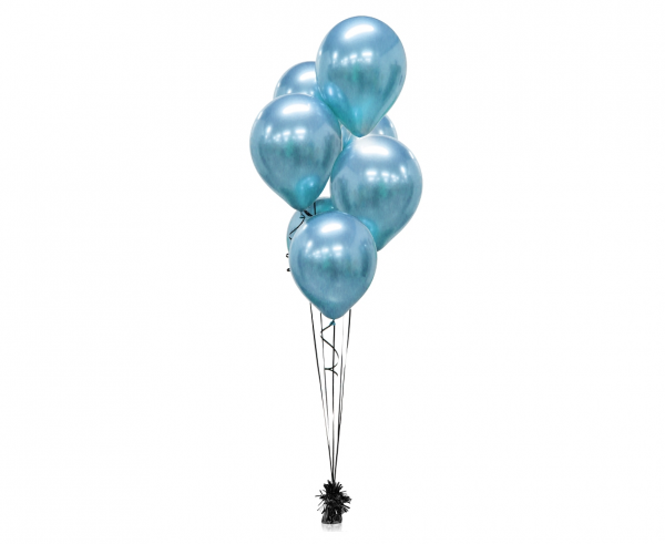 Bukiet balonowy z 7 balonw Chrom niebieskie napompowane helem