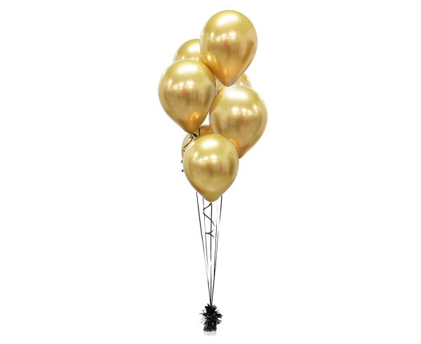 Bukiet balonowy z 7 balonw Chrom zote napompowane helem